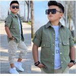 Erkek Çocuk Gabardin 3LÜ Takım (Yeşil)