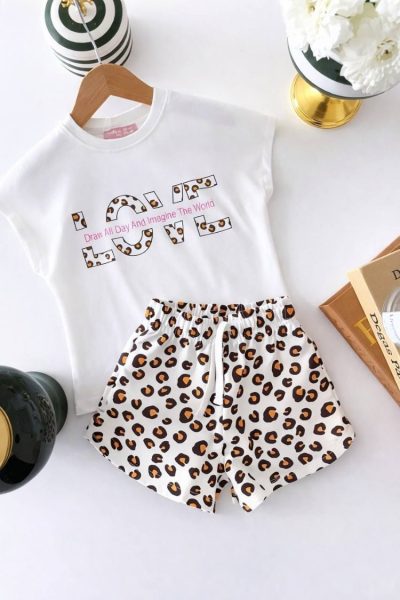 Love Leopar Şortlu Takım