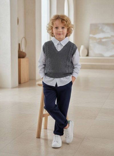 Gömlek Süveter Pantolon Takım 3 LÜ Set