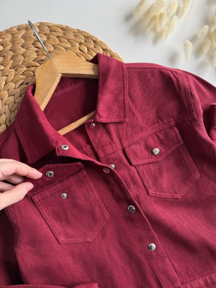 Unisex Denim Bordo Takım - Görsel 2