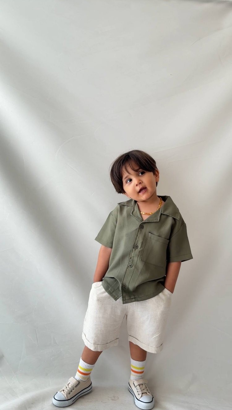 Emirrkids_ab9544db959298641a0752f24f87fb00 Yeşil Gömlek Takım - Görsel 1