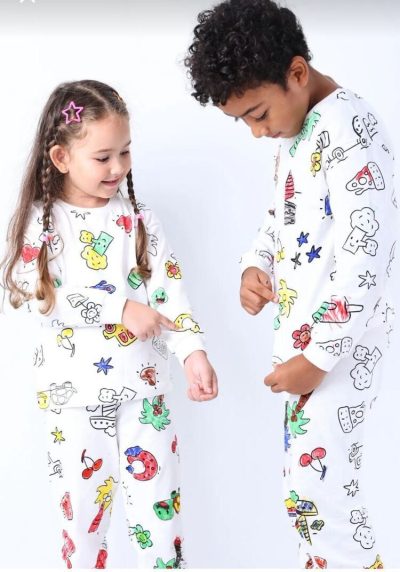 Yıkanabilir Pijama Takımı (6lı Boyama Kalemi Hediyeli) - Görsel 2