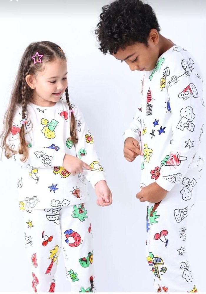 Yıkanabilir Pijama Takımı (6lı Boyama Kalemi Hediyeli) - Görsel 2