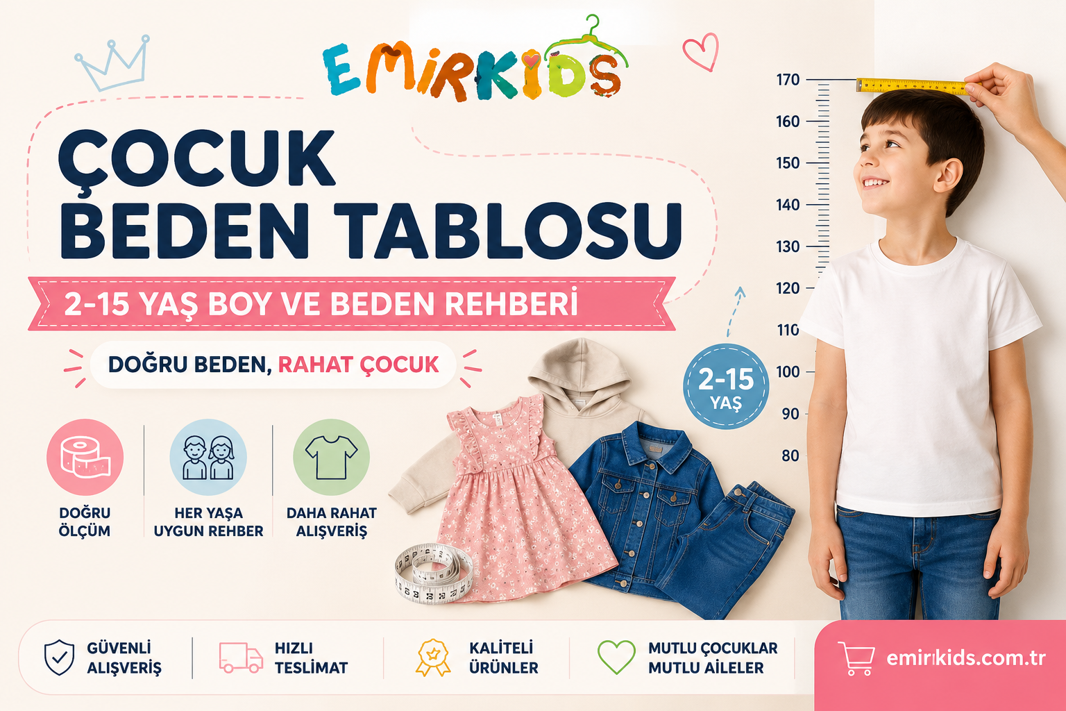 Çocuk beden tablosu 2-15 yaş boy ve beden rehberi